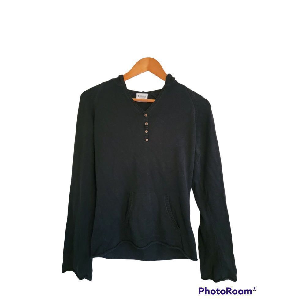 Columbia Black Flare Sleeve Hooded Pull Over Sz M